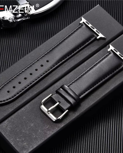Calfskin Genuine Leather Watchband 38Mm 40Mm 41Mm for Iwatch 8 7 6 5 4 3 SE Replace Wrist Strap 42Mm 44Mm 45Mm for  Watch