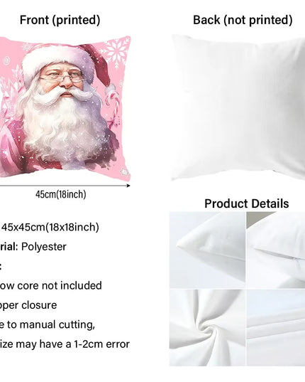 Christmas Decoration Pillowcase Merry Christmas Santa Claus Christmas Tree Pattern Suitable for Home Room Sofa Cushion Cover