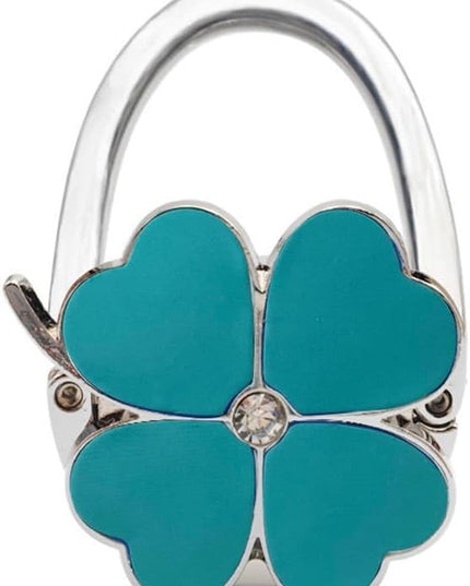 Clover Design Foldable Handbag Hanger - Portable Purse Hook for Table, Chair, or Counter - Compact & Sturdy Bag Holder for Women