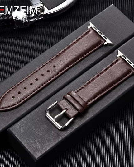 Calfskin Genuine Leather Watchband 38Mm 40Mm 41Mm for Iwatch 8 7 6 5 4 3 SE Replace Wrist Strap 42Mm 44Mm 45Mm for  Watch