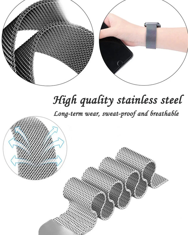 Milanese Loop for  Watch Band 44Mm 40Mm 45Mm 41Mm 38Mm 42Mm Strap 49Mm Metal Bracelet Iwatch Series 9 8 7 6 SE 5 4 Ultra 2
