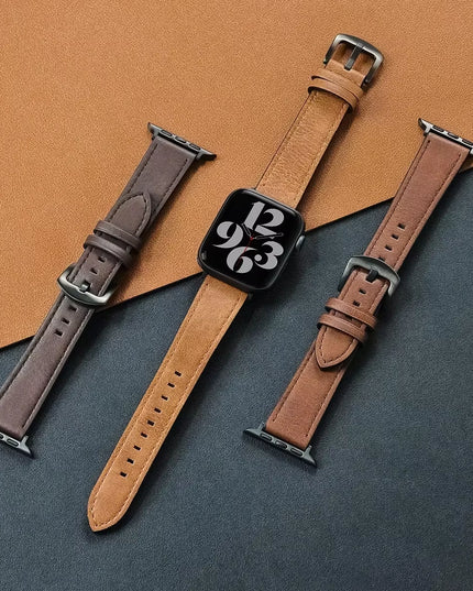 Calf Leather Watch Band for Apple Watch Strap 49Mm 46Mm 45 42 40Mm 41Mm Woman Man Bracelet for Iwatch Series 10 9 8 7 6 Se Band