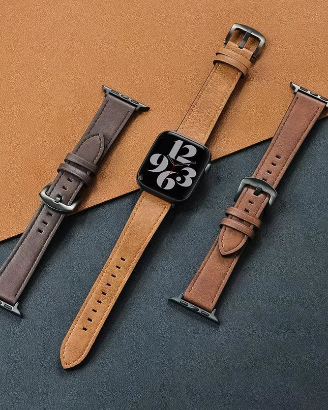 Calf Leather Watch Band for Apple Watch Strap 49Mm 46Mm 45 42 40Mm 41Mm Woman Man Bracelet for Iwatch Series 10 9 8 7 6 Se Band