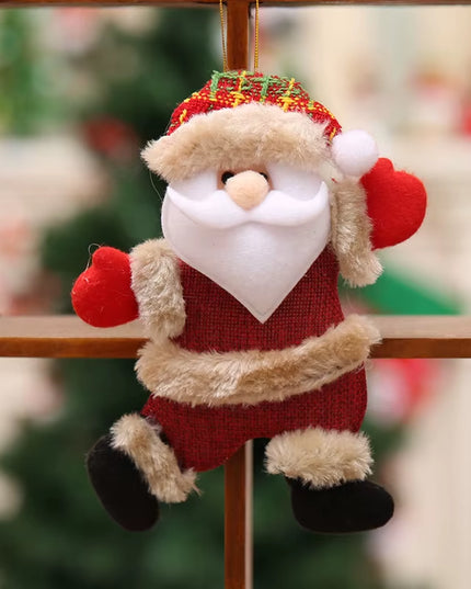 4Pcs Merry Christmas Ornaments DIY Xmas Gift Santa Claus Snowman Tree Pendant Doll Hang Decoration for Home Noel Natal New Year