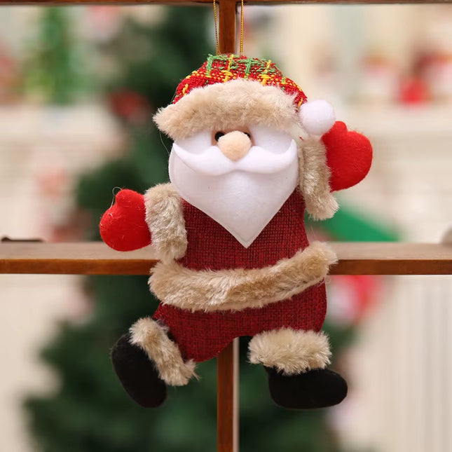 4Pcs Merry Christmas Ornaments DIY Xmas Gift Santa Claus Snowman Tree Pendant Doll Hang Decoration for Home Noel Natal New Year