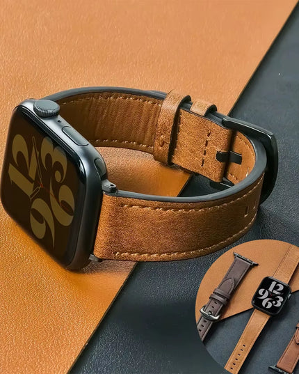Calf Leather Watch Band for Apple Watch Strap 49Mm 46Mm 45 42 40Mm 41Mm Woman Man Bracelet for Iwatch Series 10 9 8 7 6 Se Band