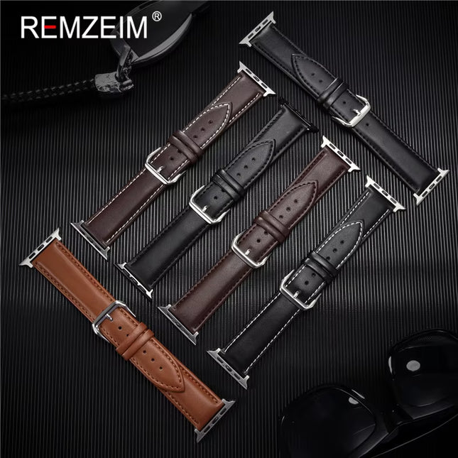 Calfskin Genuine Leather Watchband 38Mm 40Mm 41Mm for Iwatch 8 7 6 5 4 3 SE Replace Wrist Strap 42Mm 44Mm 45Mm for  Watch