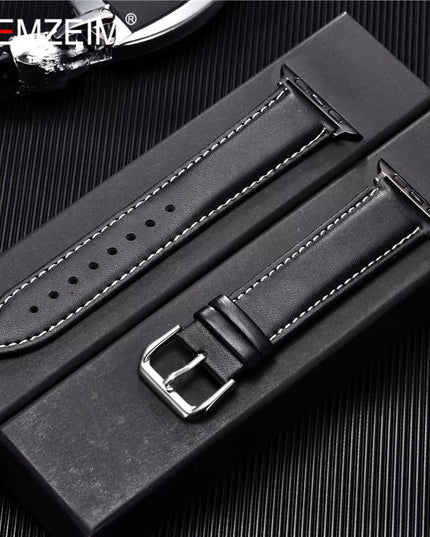 Calfskin Genuine Leather Watchband 38Mm 40Mm 41Mm for Iwatch 8 7 6 5 4 3 SE Replace Wrist Strap 42Mm 44Mm 45Mm for  Watch