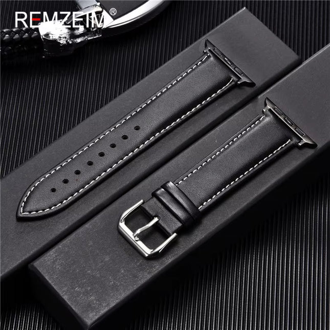 Calfskin Genuine Leather Watchband 38Mm 40Mm 41Mm for Iwatch 8 7 6 5 4 3 SE Replace Wrist Strap 42Mm 44Mm 45Mm for  Watch