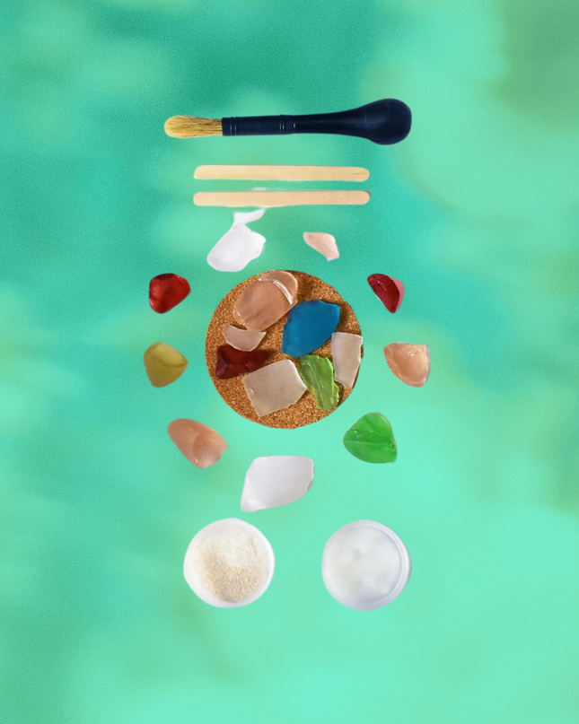 DIY Sea Glass Mosaic Craft Kit for Adults, Create Beach-Inspired Home Decor with Glass Tiles, Easy Step-by-Step Instructions | by Victory In Wellness-4