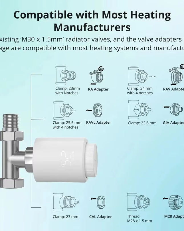 TRVZB Zigbee Thermostatic Radiator Valve Smart Home Heating Froest Protection Remote Group Control via Ewelink Alexa