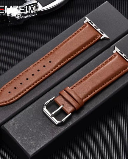 Calfskin Genuine Leather Watchband 38Mm 40Mm 41Mm for Iwatch 8 7 6 5 4 3 SE Replace Wrist Strap 42Mm 44Mm 45Mm for  Watch