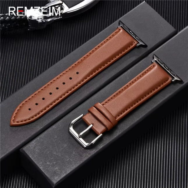 Calfskin Genuine Leather Watchband 38Mm 40Mm 41Mm for Iwatch 8 7 6 5 4 3 SE Replace Wrist Strap 42Mm 44Mm 45Mm for  Watch