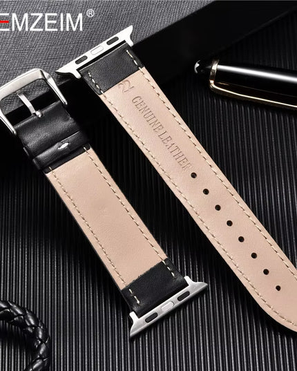 Calfskin Genuine Leather Watchband 38Mm 40Mm 41Mm for Iwatch 8 7 6 5 4 3 SE Replace Wrist Strap 42Mm 44Mm 45Mm for  Watch