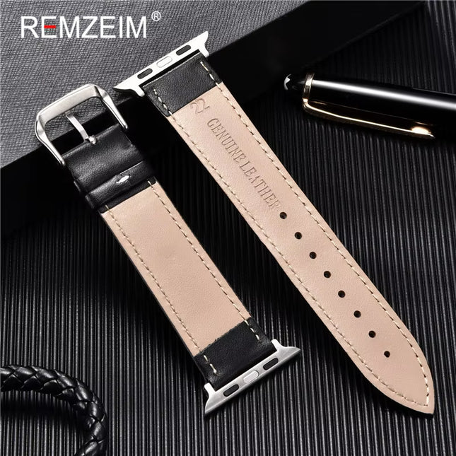 Calfskin Genuine Leather Watchband 38Mm 40Mm 41Mm for Iwatch 8 7 6 5 4 3 SE Replace Wrist Strap 42Mm 44Mm 45Mm for  Watch