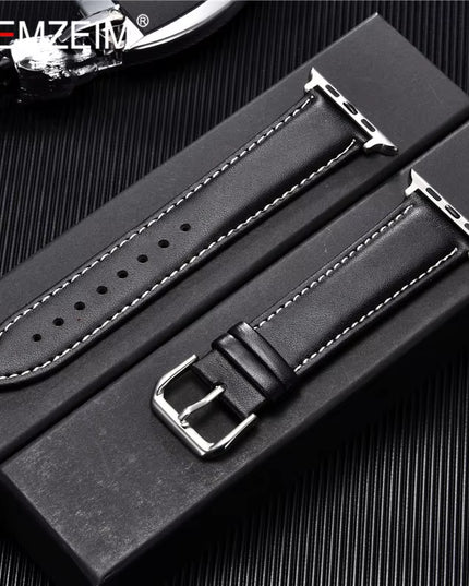 Calfskin Genuine Leather Watchband 38Mm 40Mm 41Mm for Iwatch 8 7 6 5 4 3 SE Replace Wrist Strap 42Mm 44Mm 45Mm for  Watch