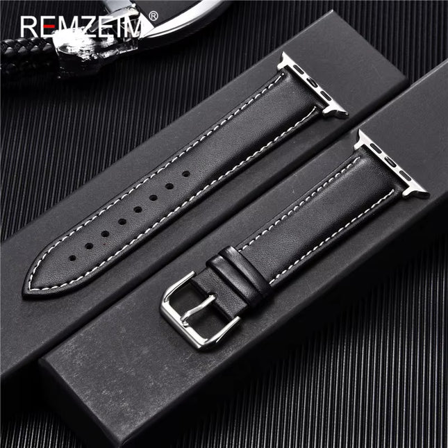 Calfskin Genuine Leather Watchband 38Mm 40Mm 41Mm for Iwatch 8 7 6 5 4 3 SE Replace Wrist Strap 42Mm 44Mm 45Mm for  Watch
