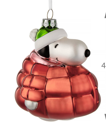 Hallmark - Glass Ornament - Peanuts™ Snoopy In Red Puffer Jacket
