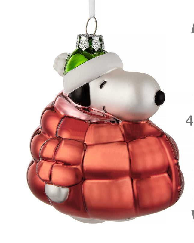 Hallmark - Glass Ornament - Peanuts™ Snoopy In Red Puffer Jacket