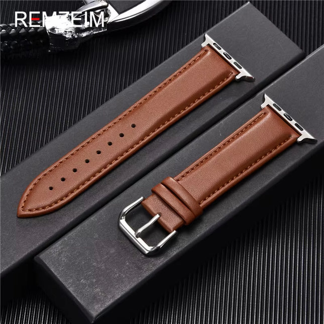 Calfskin Genuine Leather Watchband 38Mm 40Mm 41Mm for Iwatch 8 7 6 5 4 3 SE Replace Wrist Strap 42Mm 44Mm 45Mm for  Watch