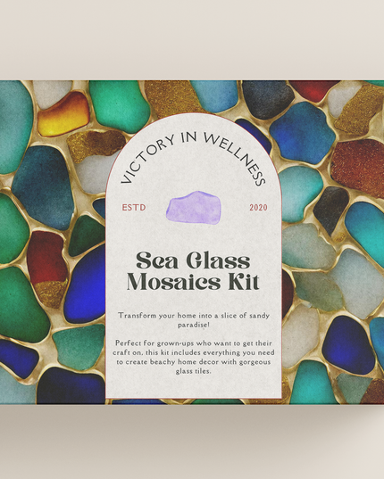 DIY Sea Glass Mosaic Craft Kit for Adults, Create Beach-Inspired Home Decor with Glass Tiles, Easy Step-by-Step Instructions | by Victory In Wellness-0