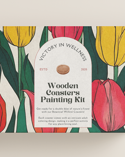 Botanical Willow Coasters with Adult Coloring Designs, Nature-Inspired Coloring Activity, Home Decor | by Victory In Wellness-0