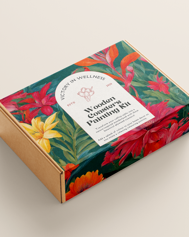 Botanical Plywood Coasters with Adult Coloring Designs, Nature-Inspired Coloring Activity, Home Decor | by Victory In Wellness-1