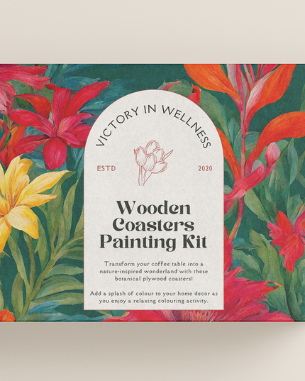 Botanical Plywood Coasters with Adult Coloring Designs, Nature-Inspired Coloring Activity, Home Decor | by Victory In Wellness-0