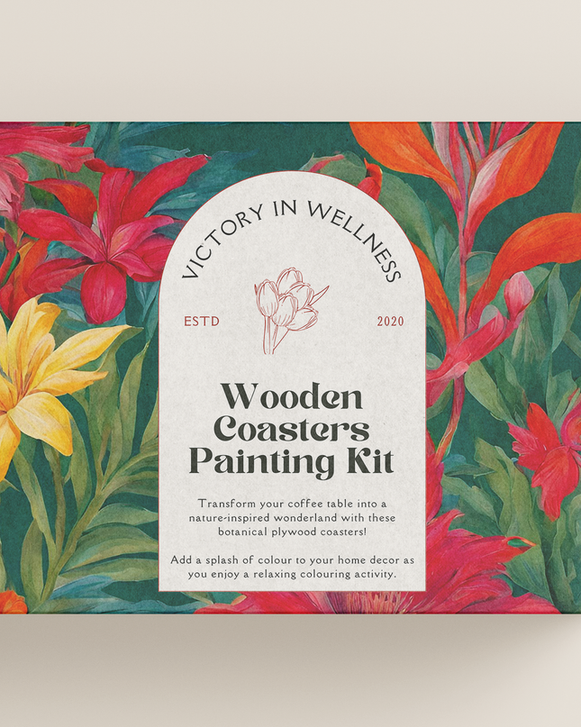 Botanical Plywood Coasters with Adult Coloring Designs, Nature-Inspired Coloring Activity, Home Decor | by Victory In Wellness-0