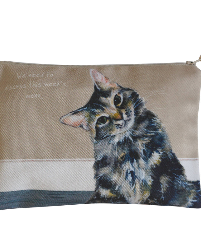 The Little Dog Laughed - Tabby Cat Zip Purse | Artist Anna Danielle