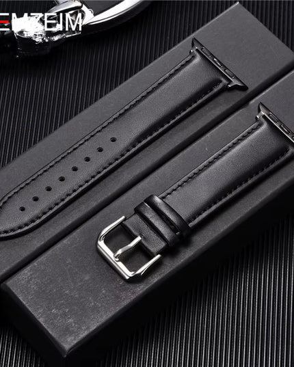 Calfskin Genuine Leather Watchband 38Mm 40Mm 41Mm for Iwatch 8 7 6 5 4 3 SE Replace Wrist Strap 42Mm 44Mm 45Mm for  Watch