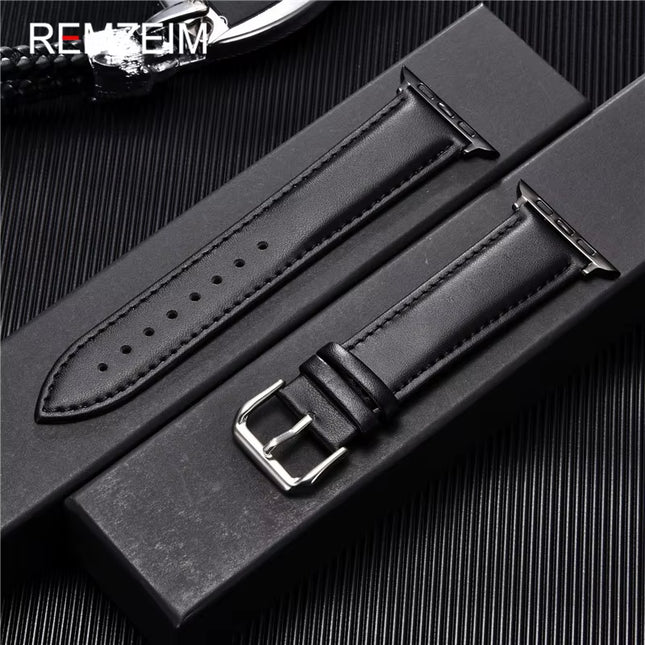 Calfskin Genuine Leather Watchband 38Mm 40Mm 41Mm for Iwatch 8 7 6 5 4 3 SE Replace Wrist Strap 42Mm 44Mm 45Mm for  Watch