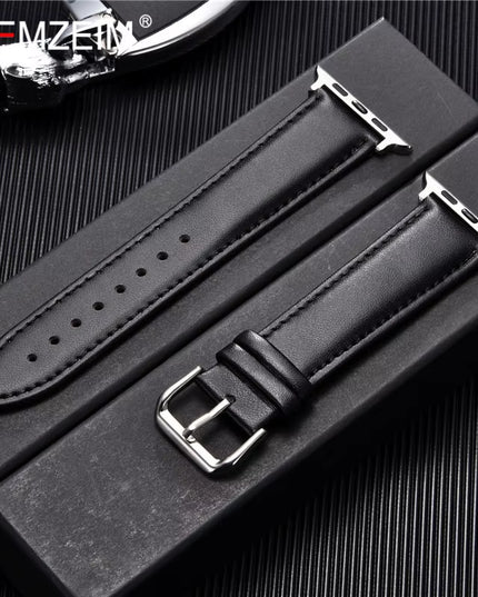 Calfskin Genuine Leather Watchband 38Mm 40Mm 41Mm for Iwatch 8 7 6 5 4 3 SE Replace Wrist Strap 42Mm 44Mm 45Mm for  Watch
