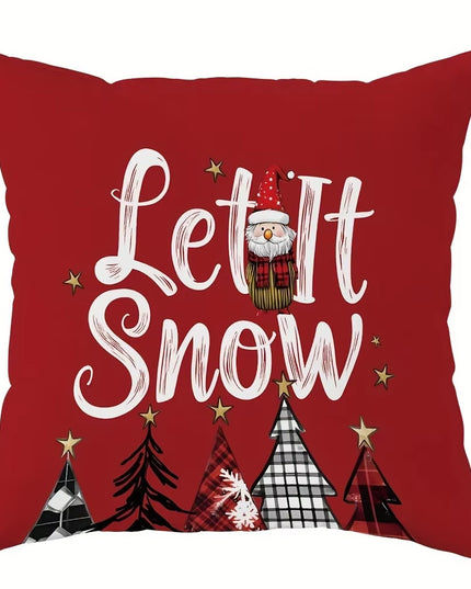Christmas Decoration Pillowcase Merry Christmas Santa Claus Christmas Tree Pattern Suitable for Home Room Sofa Cushion Cover