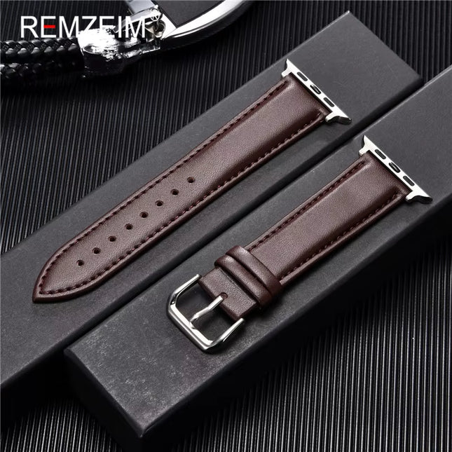 Calfskin Genuine Leather Watchband 38Mm 40Mm 41Mm for Iwatch 8 7 6 5 4 3 SE Replace Wrist Strap 42Mm 44Mm 45Mm for  Watch