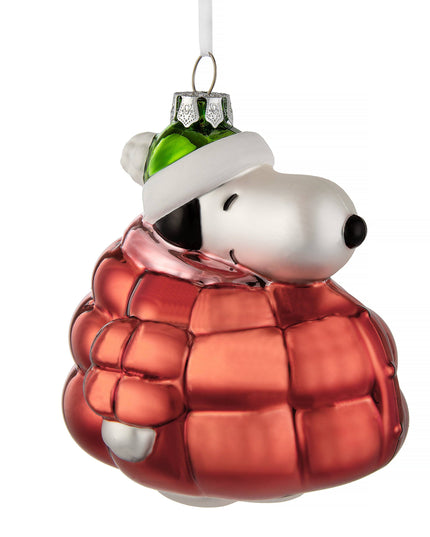 Hallmark - Glass Ornament - Peanuts™ Snoopy In Red Puffer Jacket