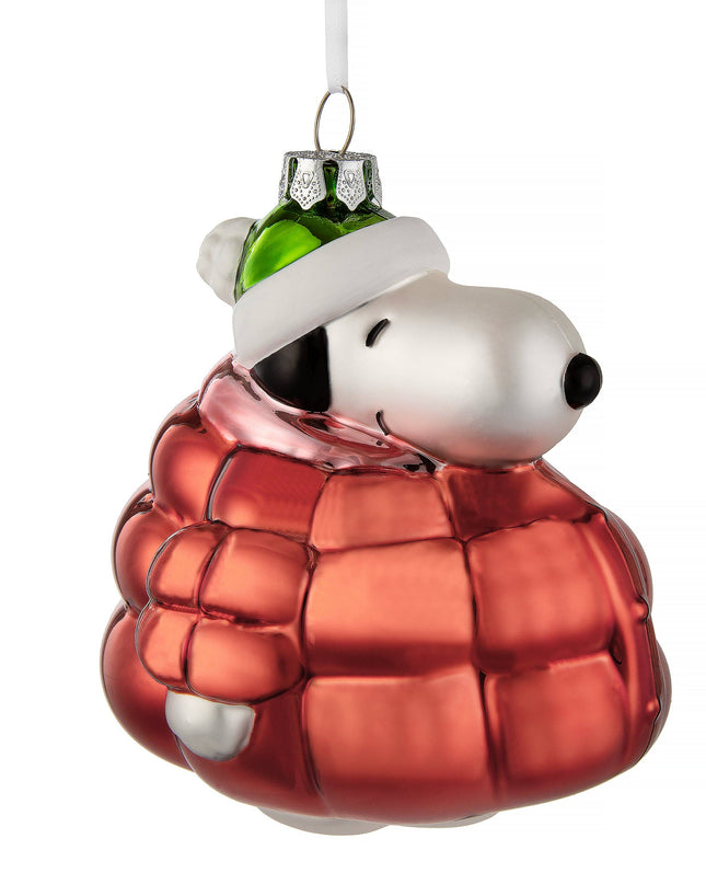 Hallmark - Glass Ornament - Peanuts™ Snoopy In Red Puffer Jacket