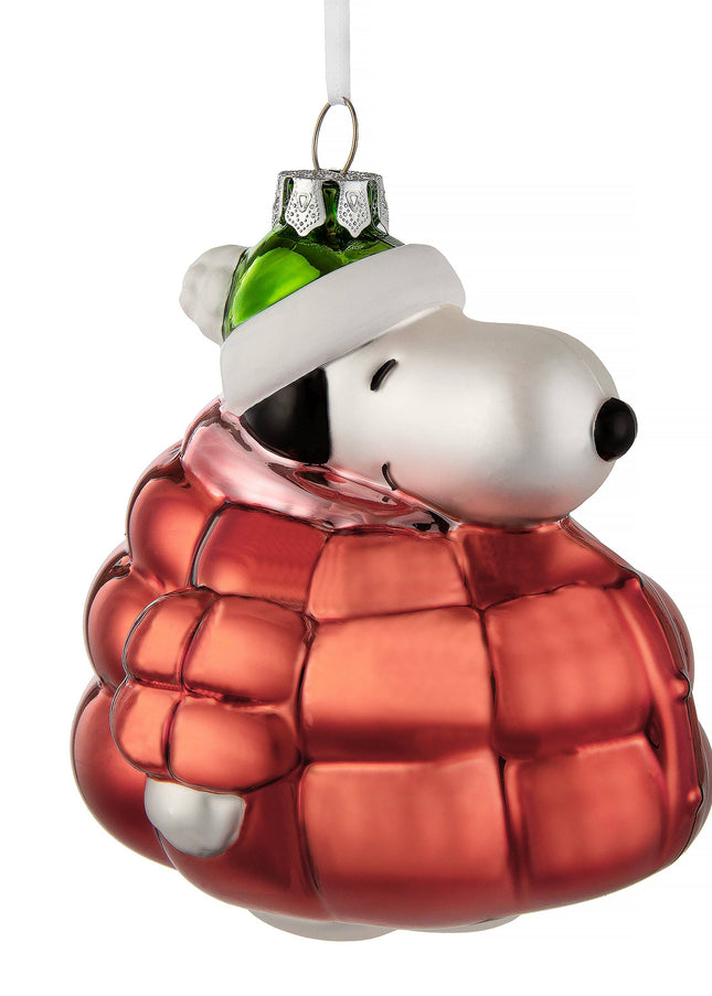 Hallmark - Glass Ornament - Peanuts™ Snoopy In Red Puffer Jacket